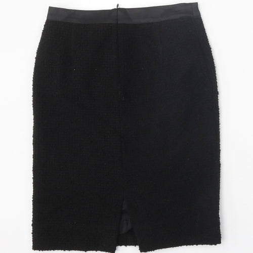 A Woman Womens Black Polyester Straight & Pencil Skirt Size 12 Zip
