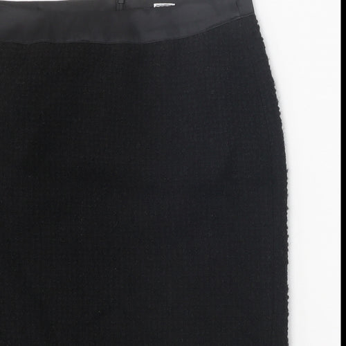A Woman Womens Black Polyester Straight & Pencil Skirt Size 12 Zip