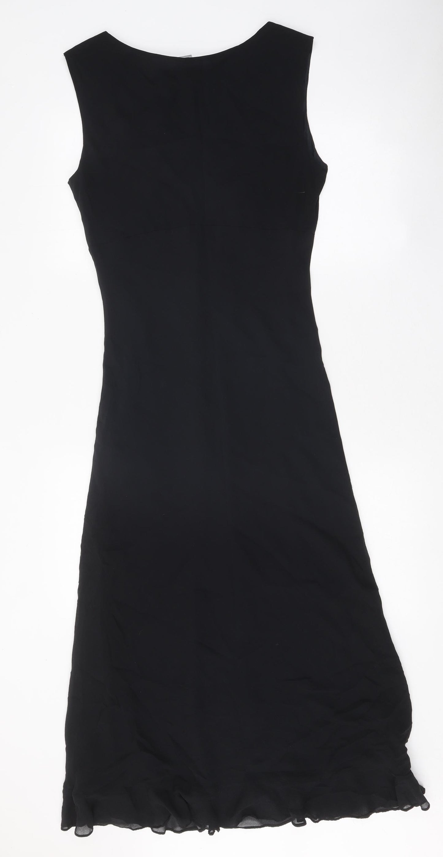 Warehouse Womens Black Silk A-Line Size 16 V-Neck Pullover