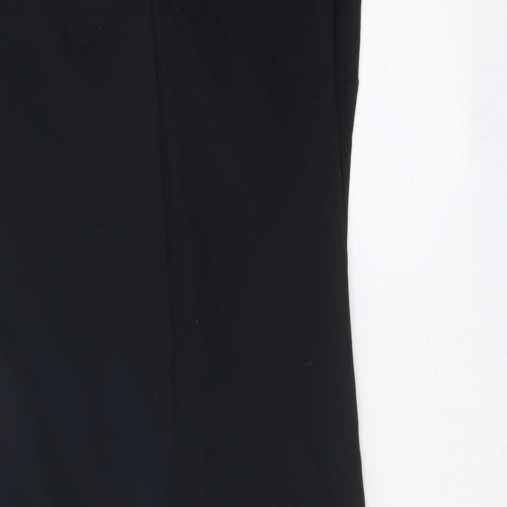 Warehouse Womens Black Silk A-Line Size 16 V-Neck Pullover