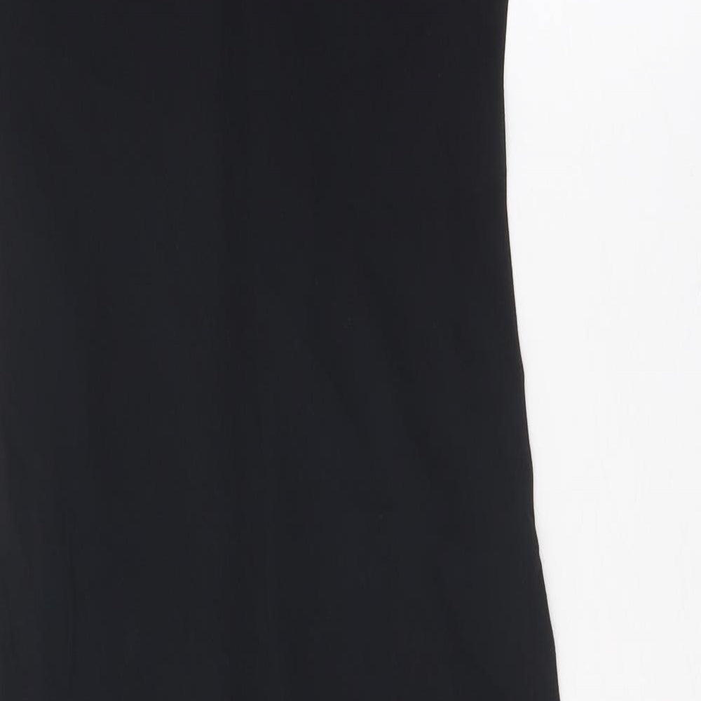 Warehouse Womens Black Silk A-Line Size 16 V-Neck Pullover