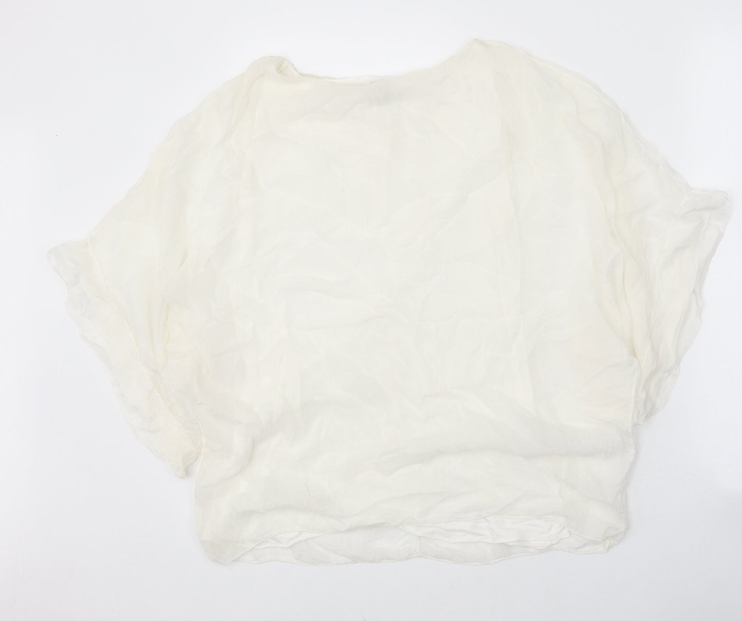Phase Eight Womens White Silk Basic Blouse Size S Round Neck