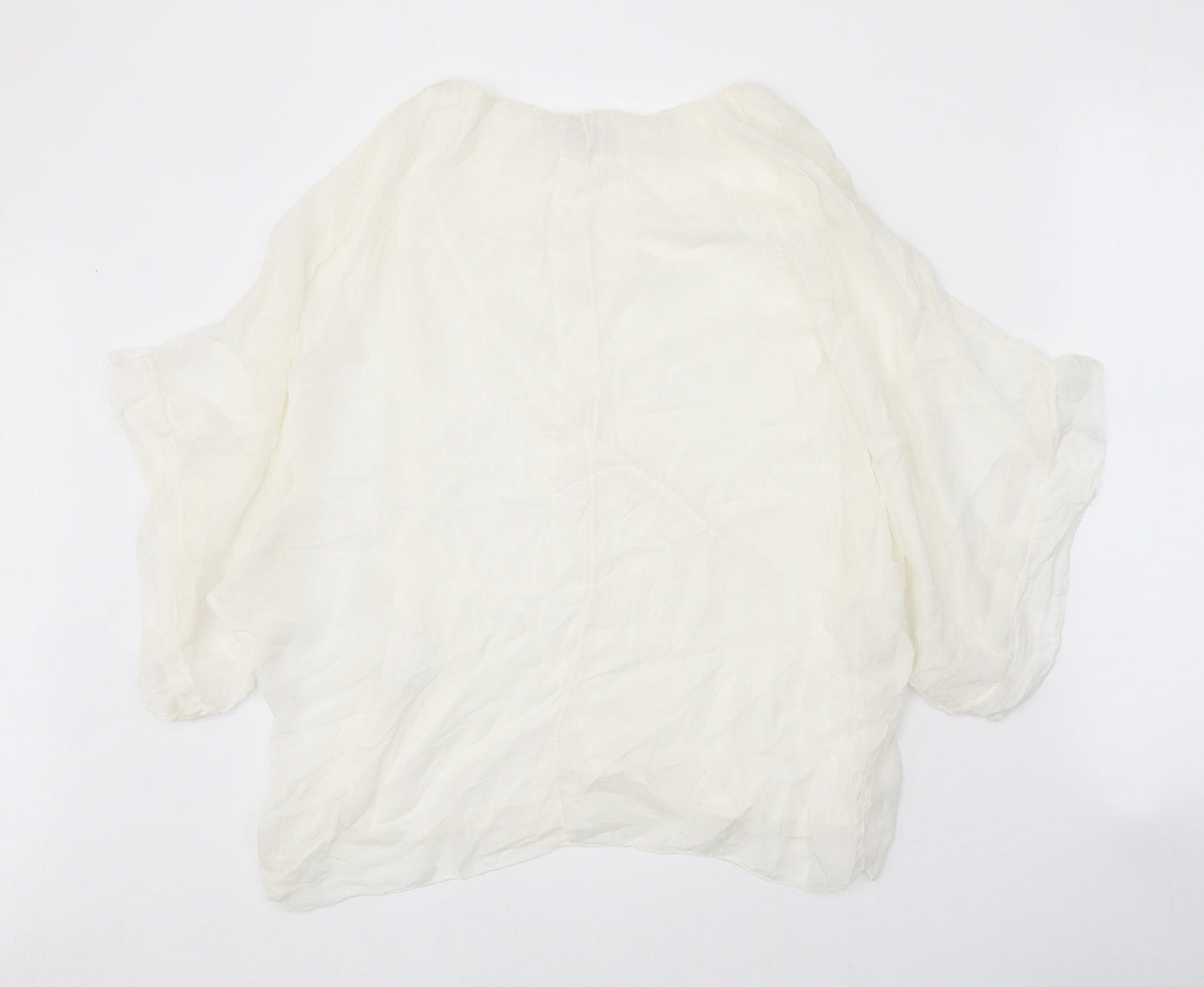 Phase Eight Womens White Silk Basic Blouse Size S Round Neck