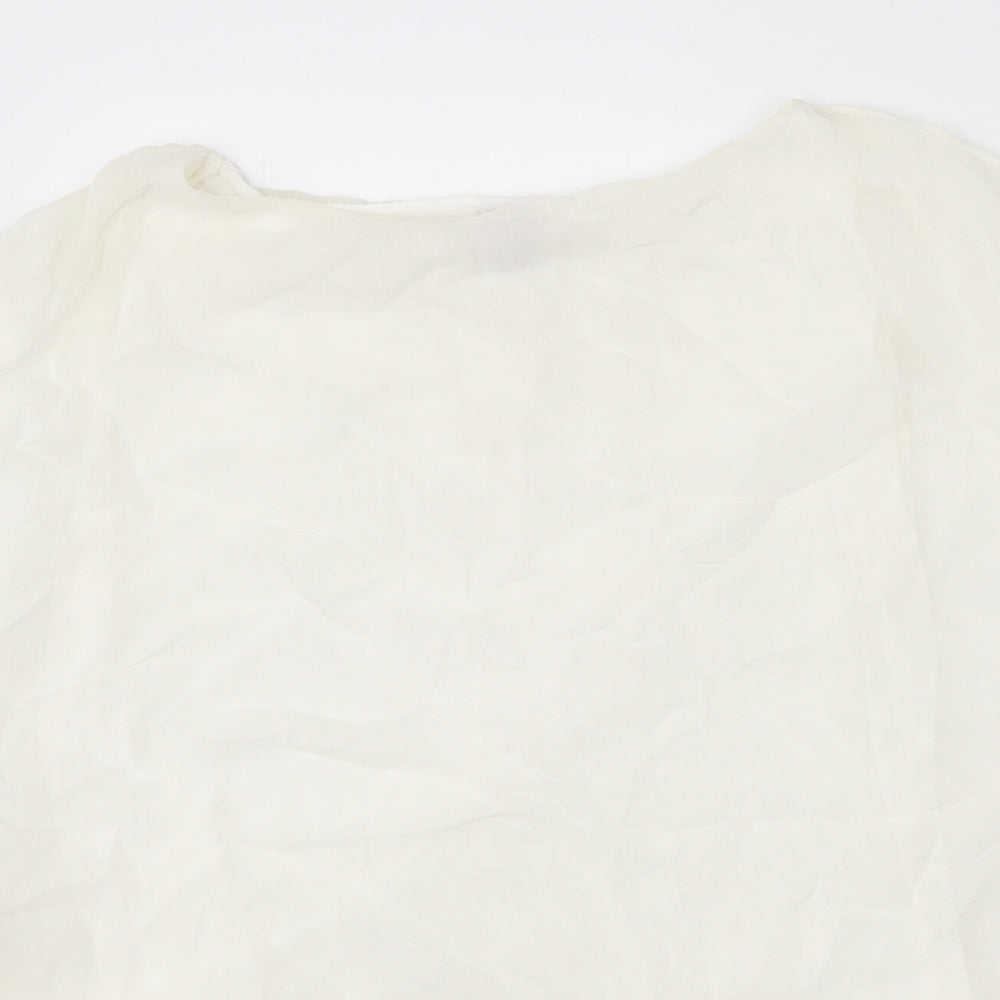 Phase Eight Womens White Silk Basic Blouse Size S Round Neck