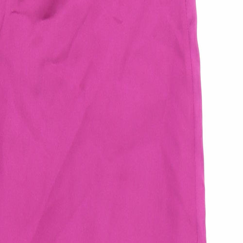 Zara Womens Purple Polyester Slip Dress Size S Square Neck Zip