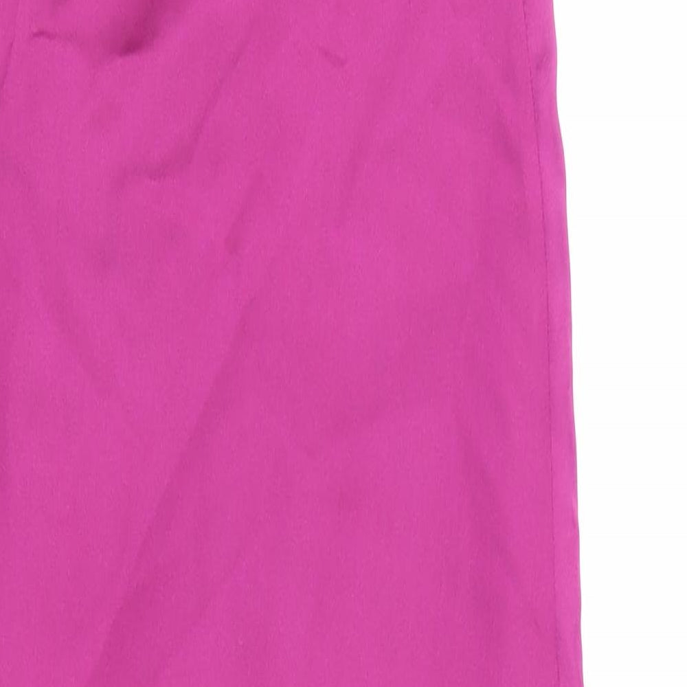 Zara Womens Purple Polyester Slip Dress Size S Square Neck Zip