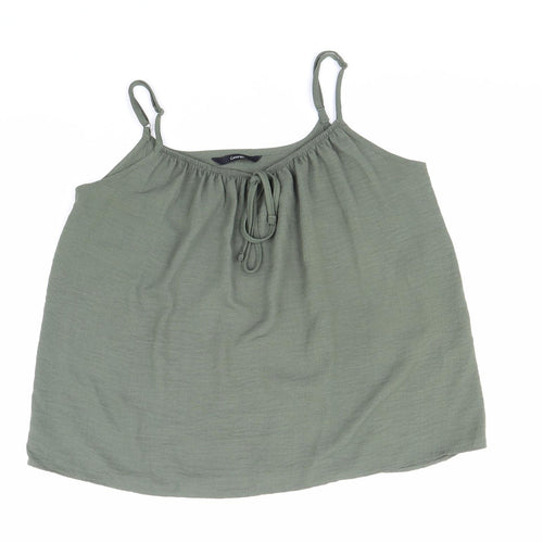 George Womens Green Polyester Camisole Tank Size 8 V-Neck - Tie Front