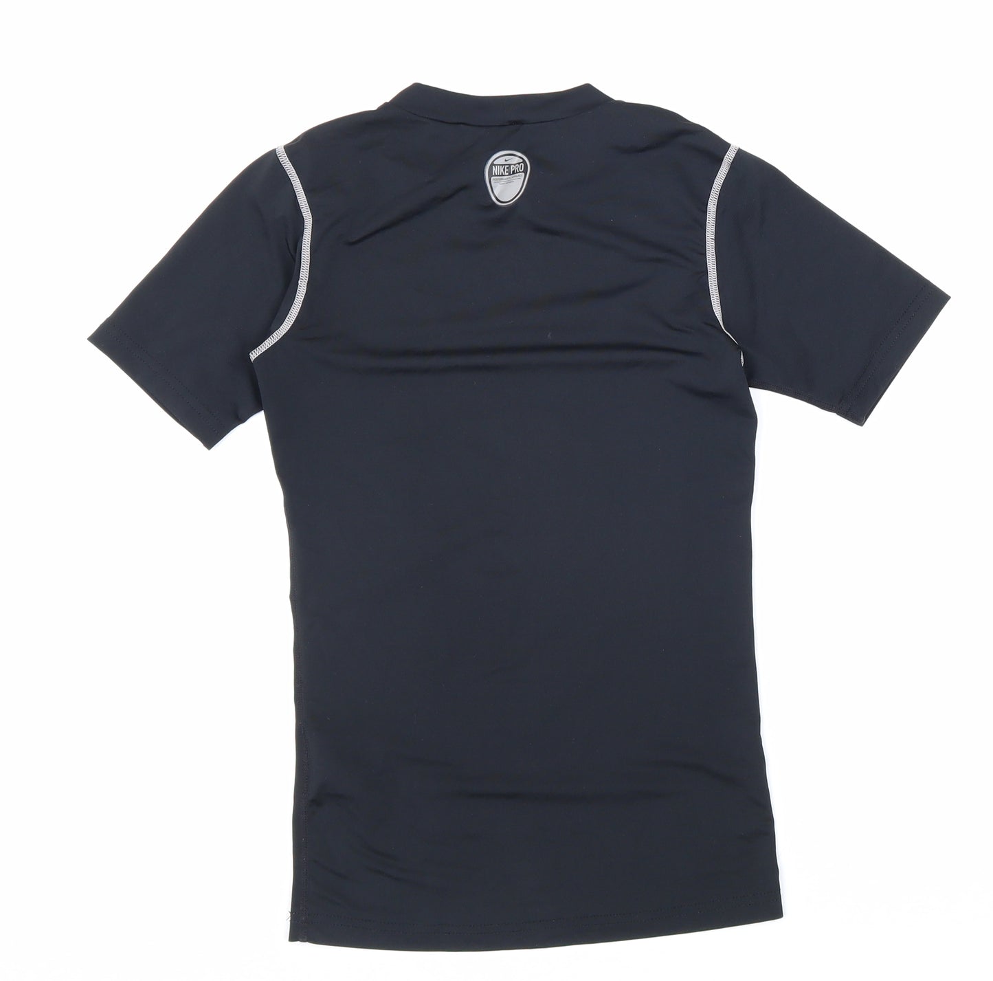 Nike Boys Black Polyester Basic T-Shirt Size 12-13 Years Round Neck Pullover