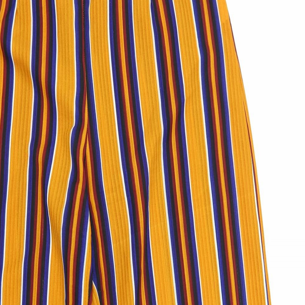 PRETTYLITTLETHING Womens Multicoloured Striped Polyester Trousers Size 10 L31 in Regular Zip