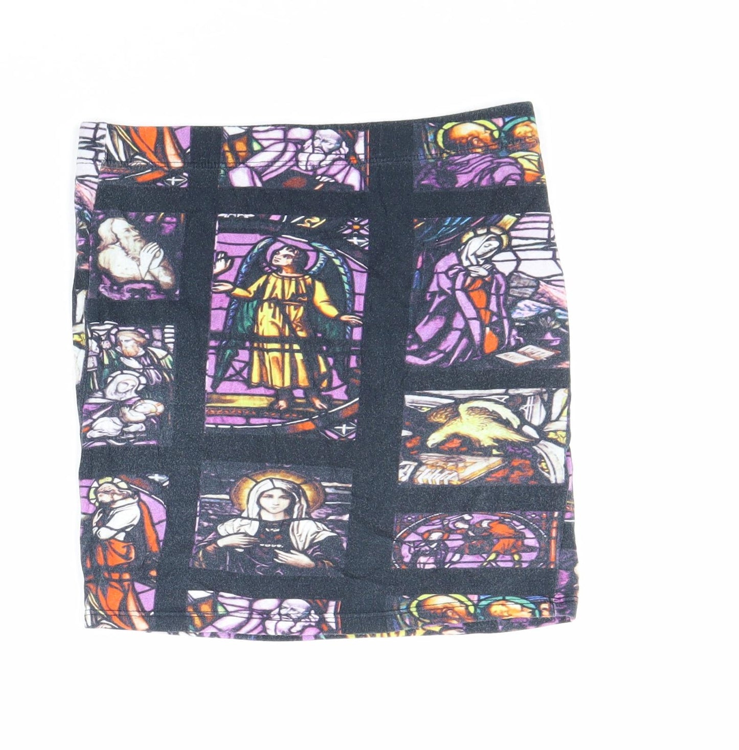 ASOS Womens Multicoloured Geometric Cotton Bandage Skirt Size 8