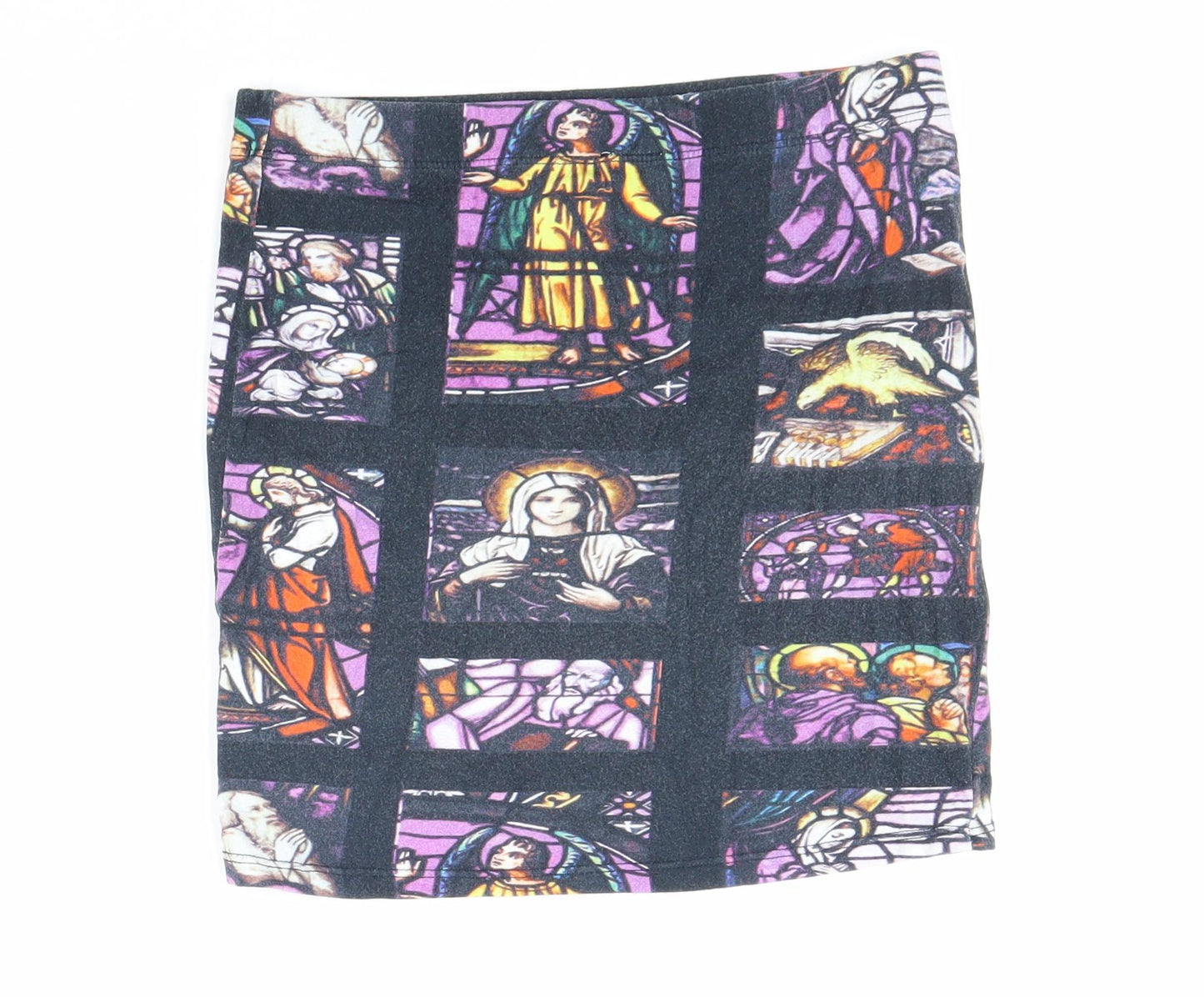 ASOS Womens Multicoloured Geometric Cotton Bandage Skirt Size 8