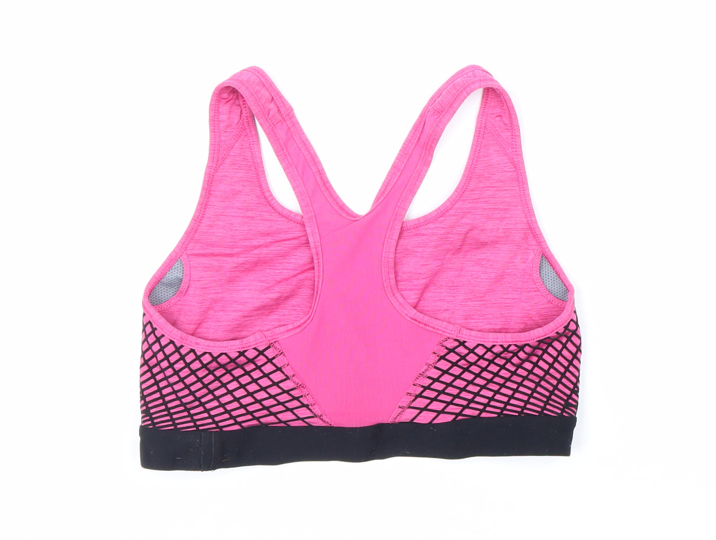 Nike Womens Pink Geometric Polyester Cropped Tank Size M Scoop Neck Pullover - Sports Bralette