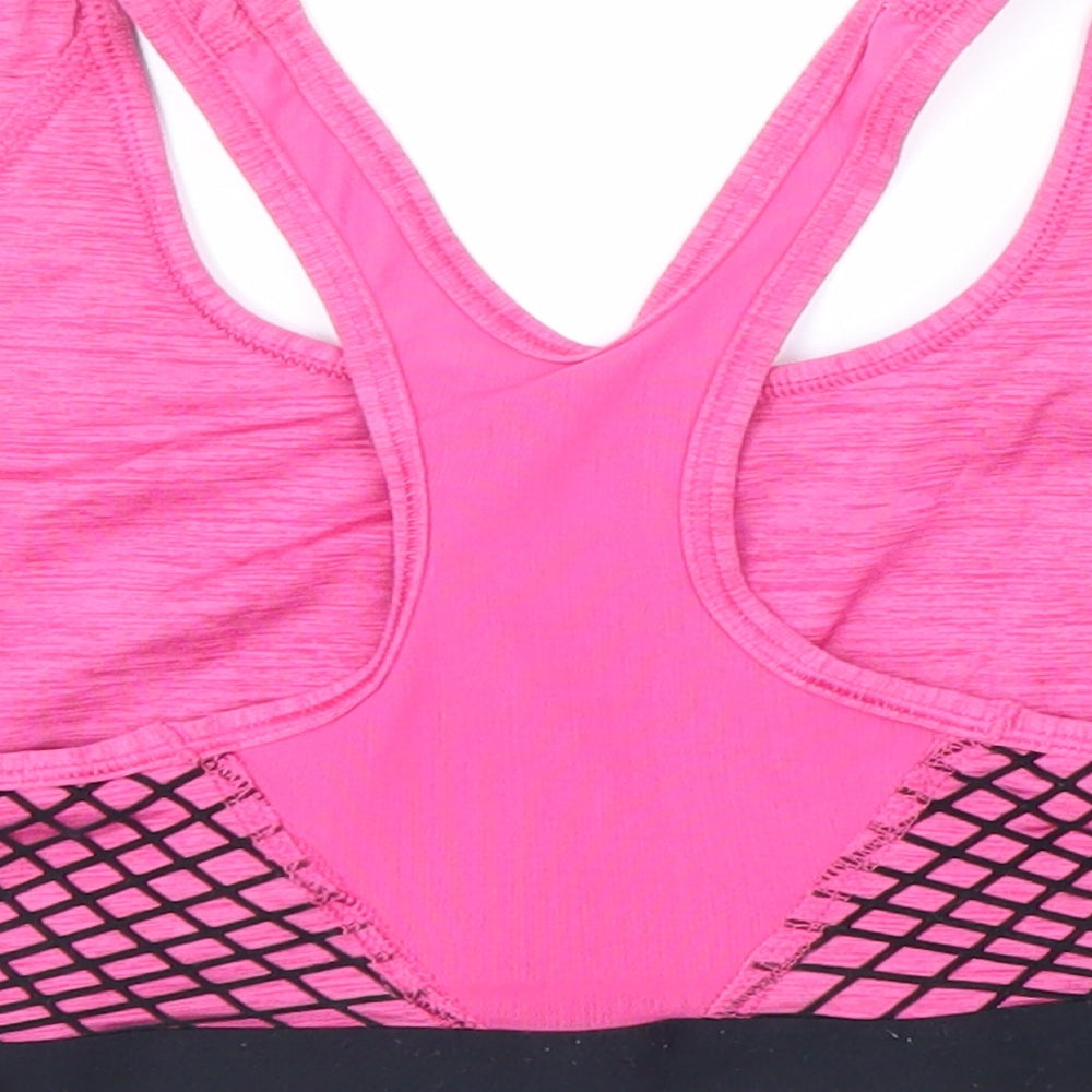 Nike Womens Pink Geometric Polyester Cropped Tank Size M Scoop Neck Pullover - Sports Bralette
