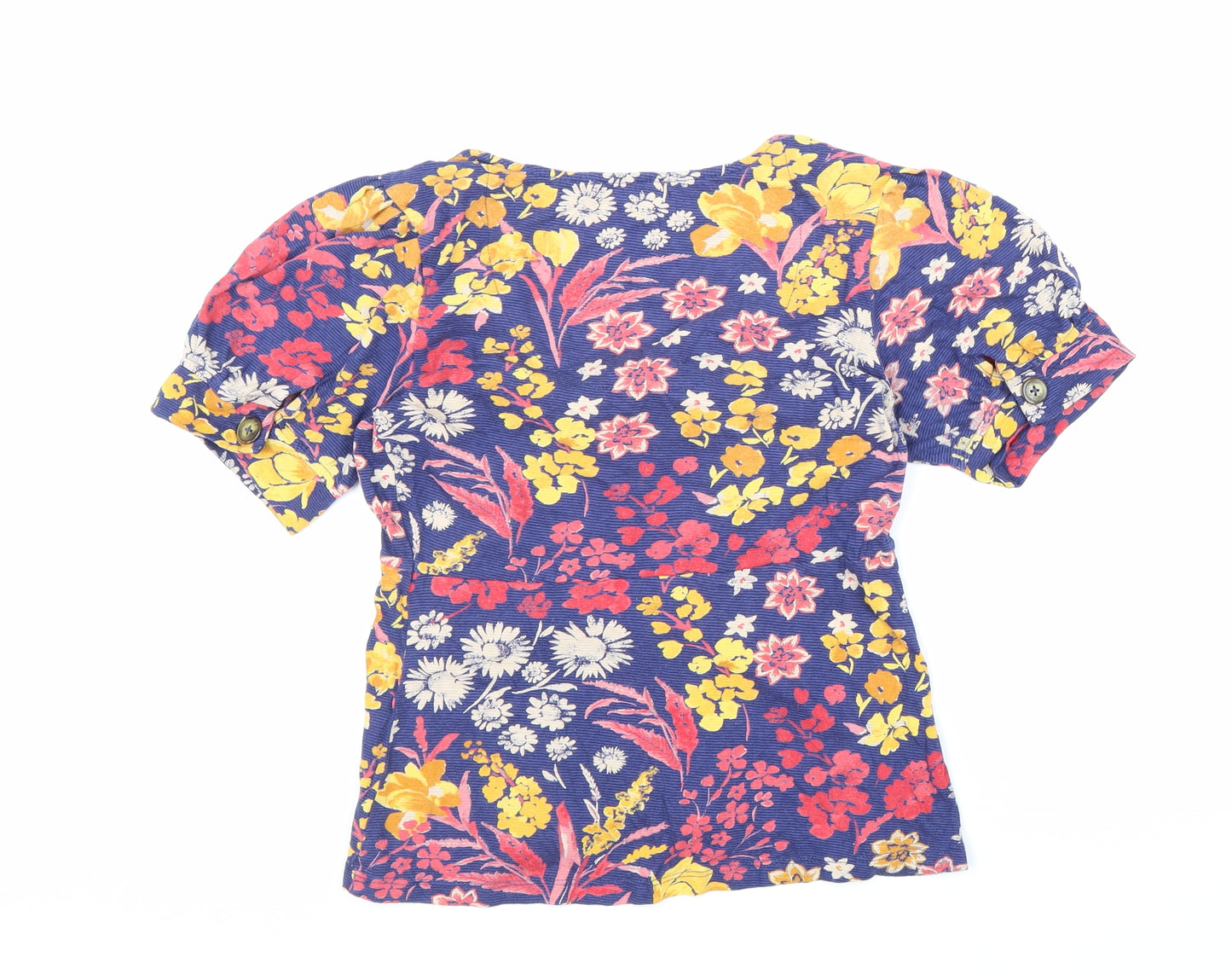 Monsoon Womens Multicoloured Floral Polyester Basic T-Shirt Size 8 Scoop Neck