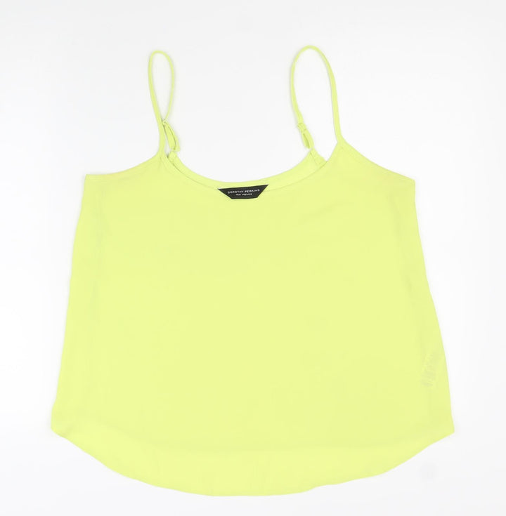 Dorothy Perkins Womens Yellow Polyester Basic Tank Size 12 Round Neck