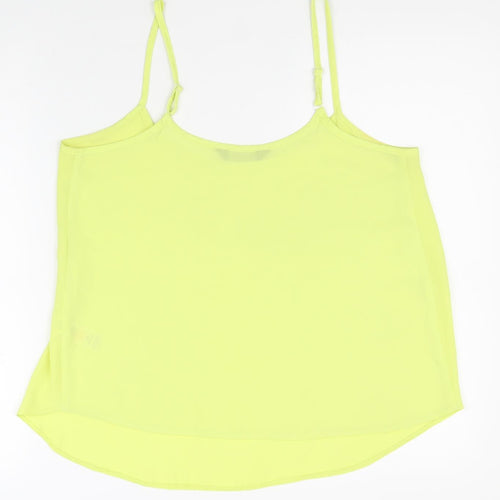 Dorothy Perkins Womens Yellow Polyester Basic Tank Size 12 Round Neck