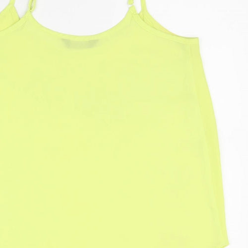 Dorothy Perkins Womens Yellow Polyester Basic Tank Size 12 Round Neck