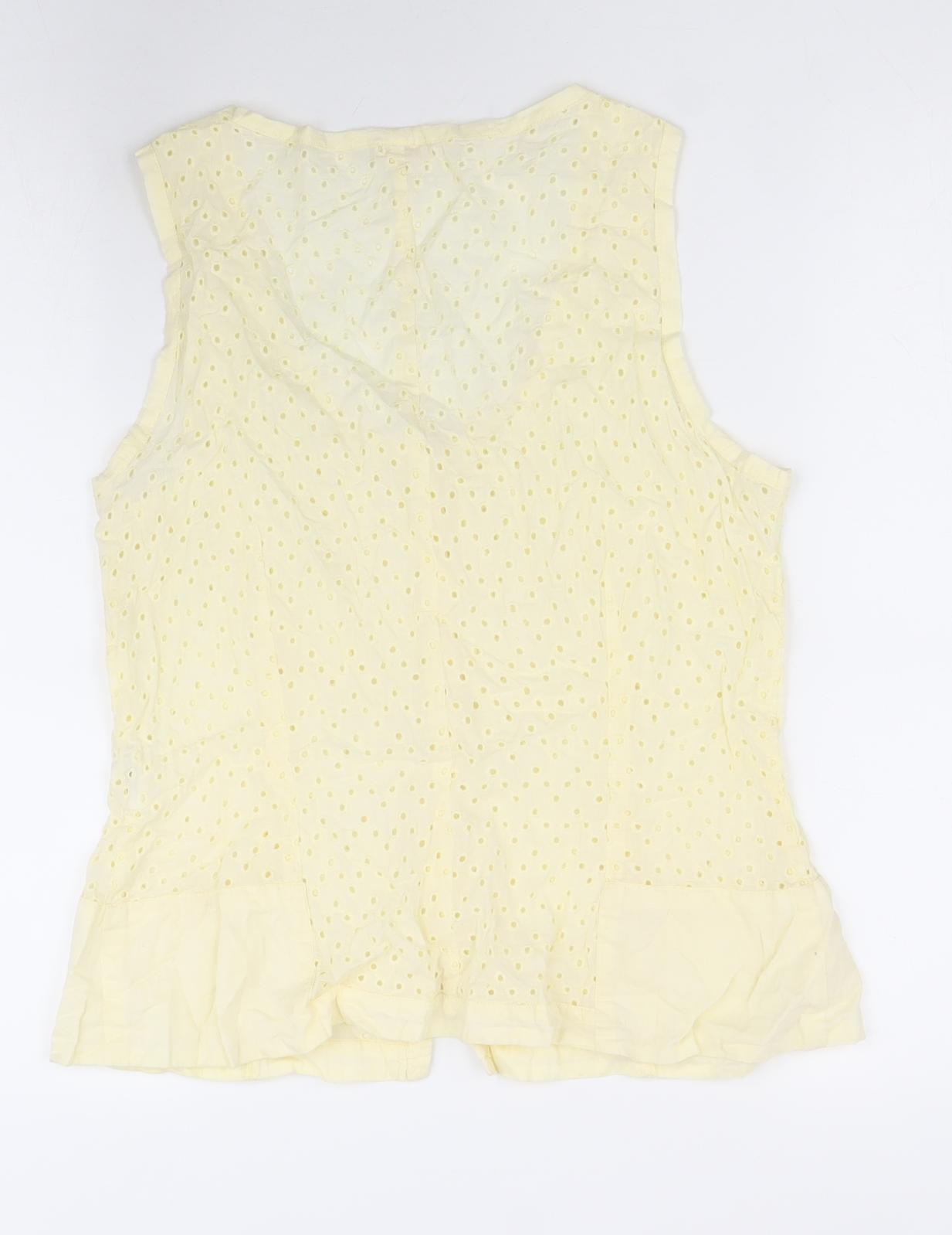Noa Noa Womens Yellow 100% Cotton Basic Tank Size S Scoop Neck