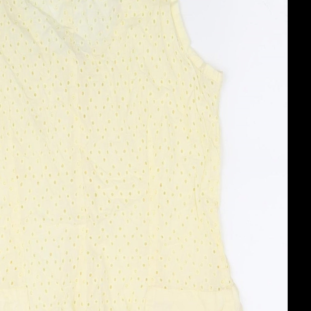 Noa Noa Womens Yellow 100% Cotton Basic Tank Size S Scoop Neck