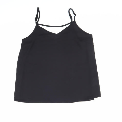 Primark Womens Black Polyester Camisole Tank Size 10 V-Neck - Cross Back Detail