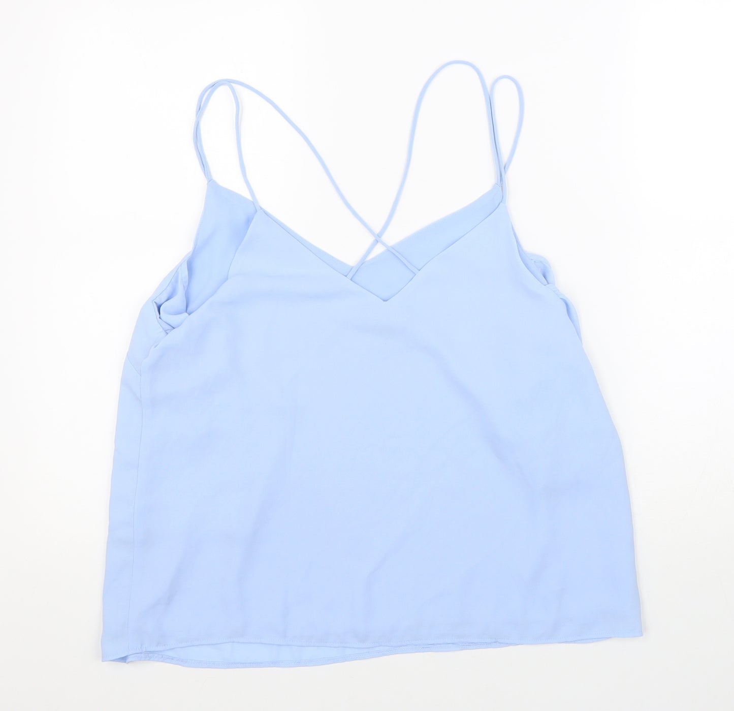 New Look Womens Blue Polyester Basic Tank Size 14 V-Neck