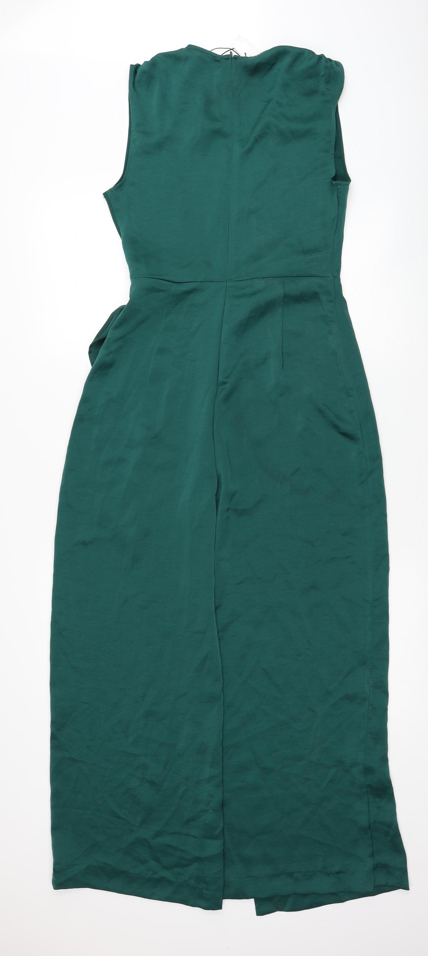 Zara Womens Green Polyester Jumpsuit One-Piece Size XS Zip