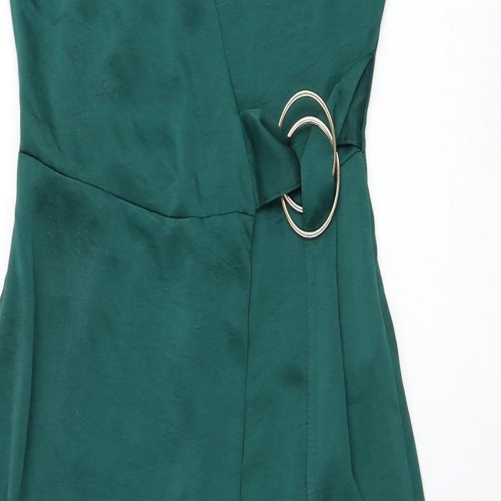 Zara Womens Green Polyester Jumpsuit One-Piece Size XS Zip