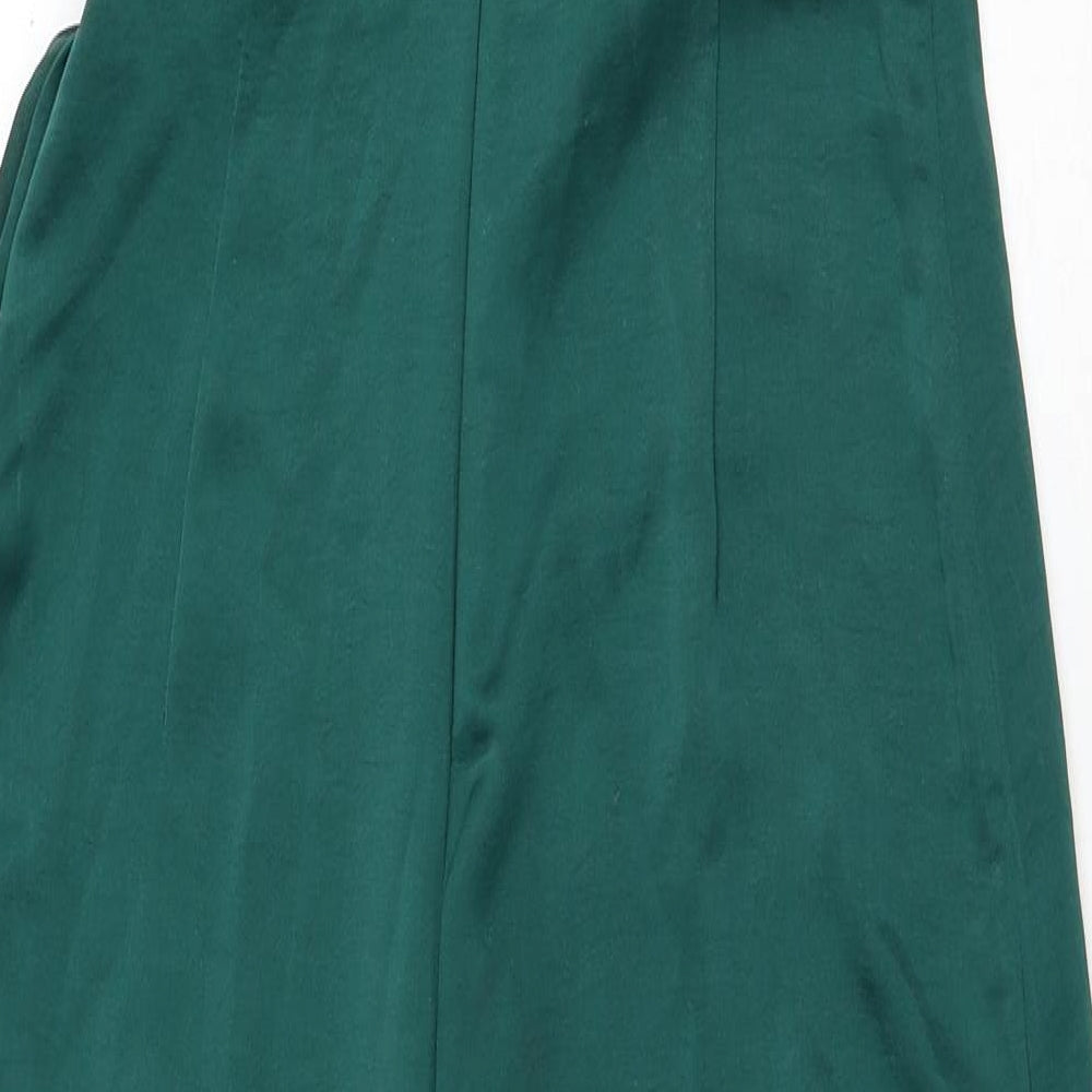 Zara Womens Green Polyester Jumpsuit One-Piece Size XS Zip