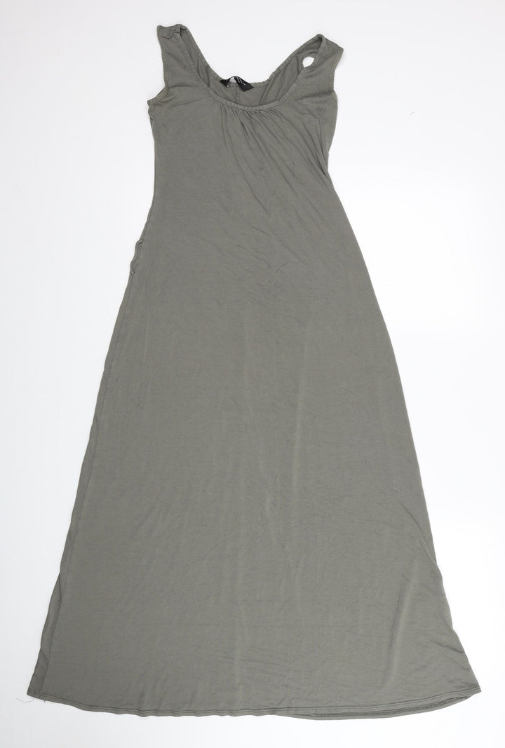 Dorothy Perkins Womens Green Viscose A-Line Size 6 Scoop Neck Pullover