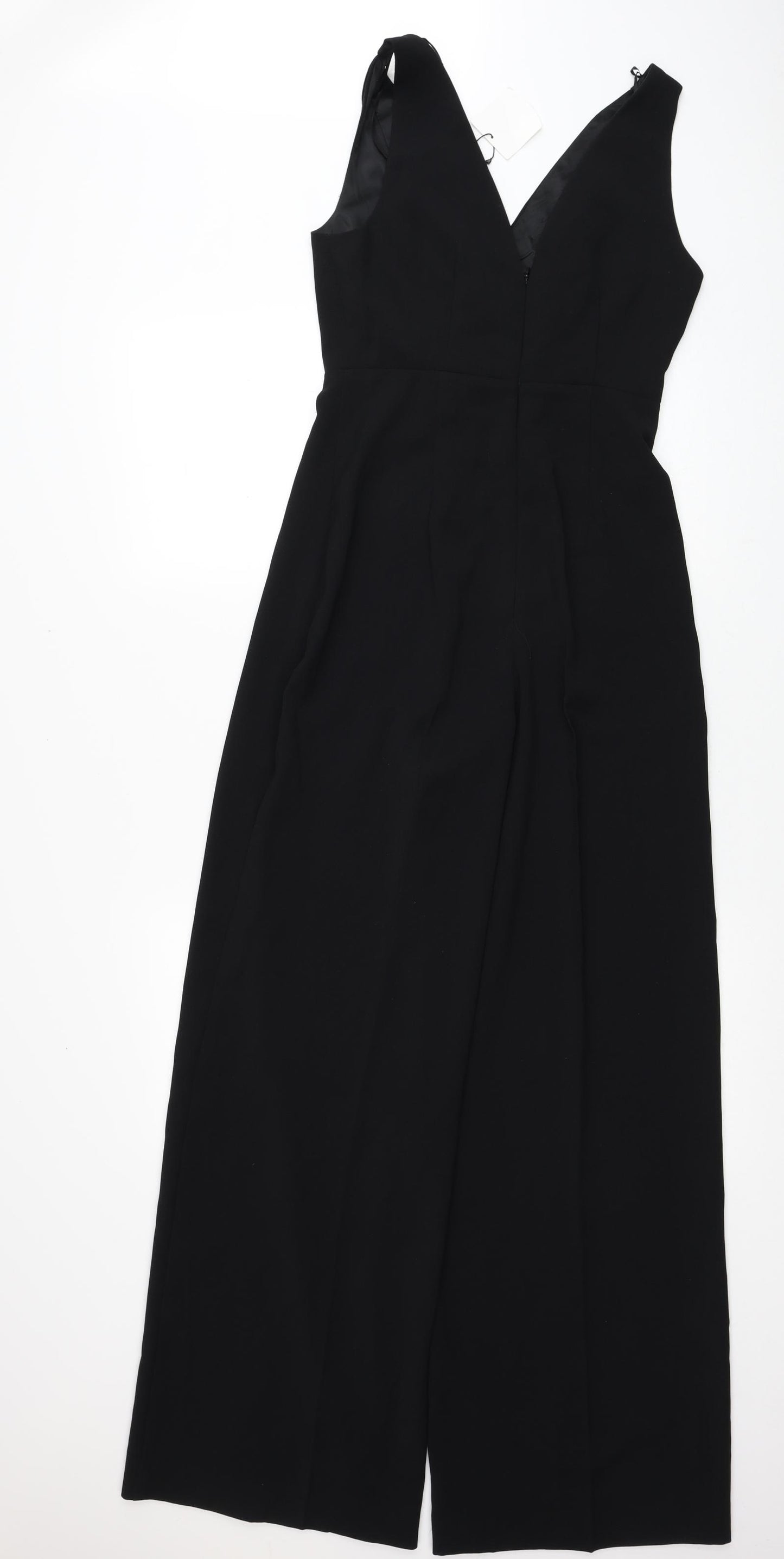Zara Womens Black Polyester Jumpsuit One-Piece Size S Zip