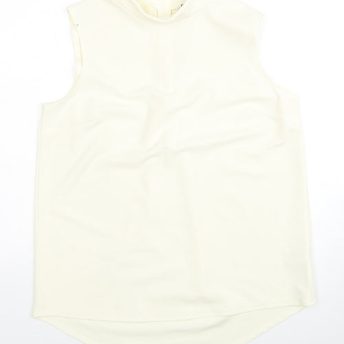 NEXT Womens Yellow Polyester Basic Tank Size 12 Mock Neck