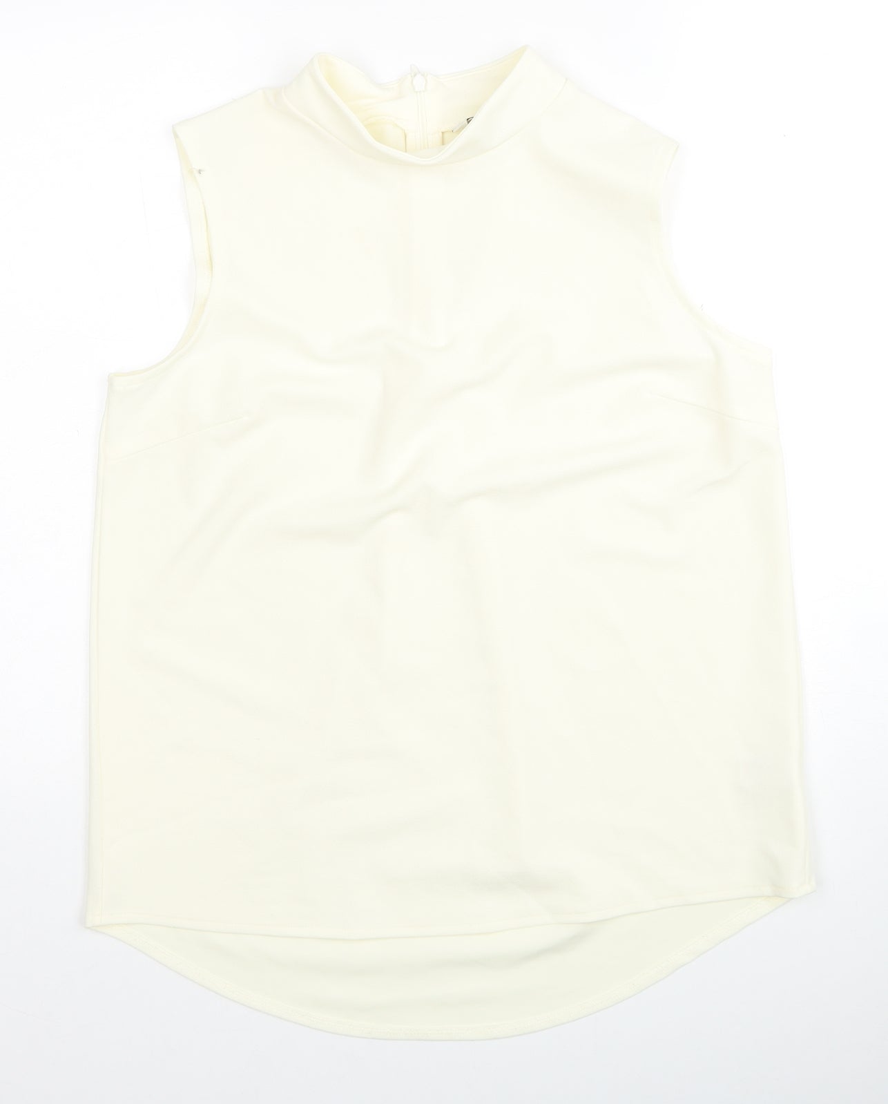 NEXT Womens Yellow Polyester Basic Tank Size 12 Mock Neck