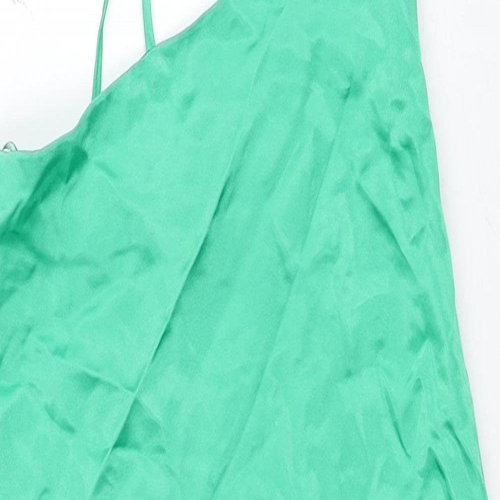 Zara Womens Green Polyester Bodycon Size XS Sweetheart Zip