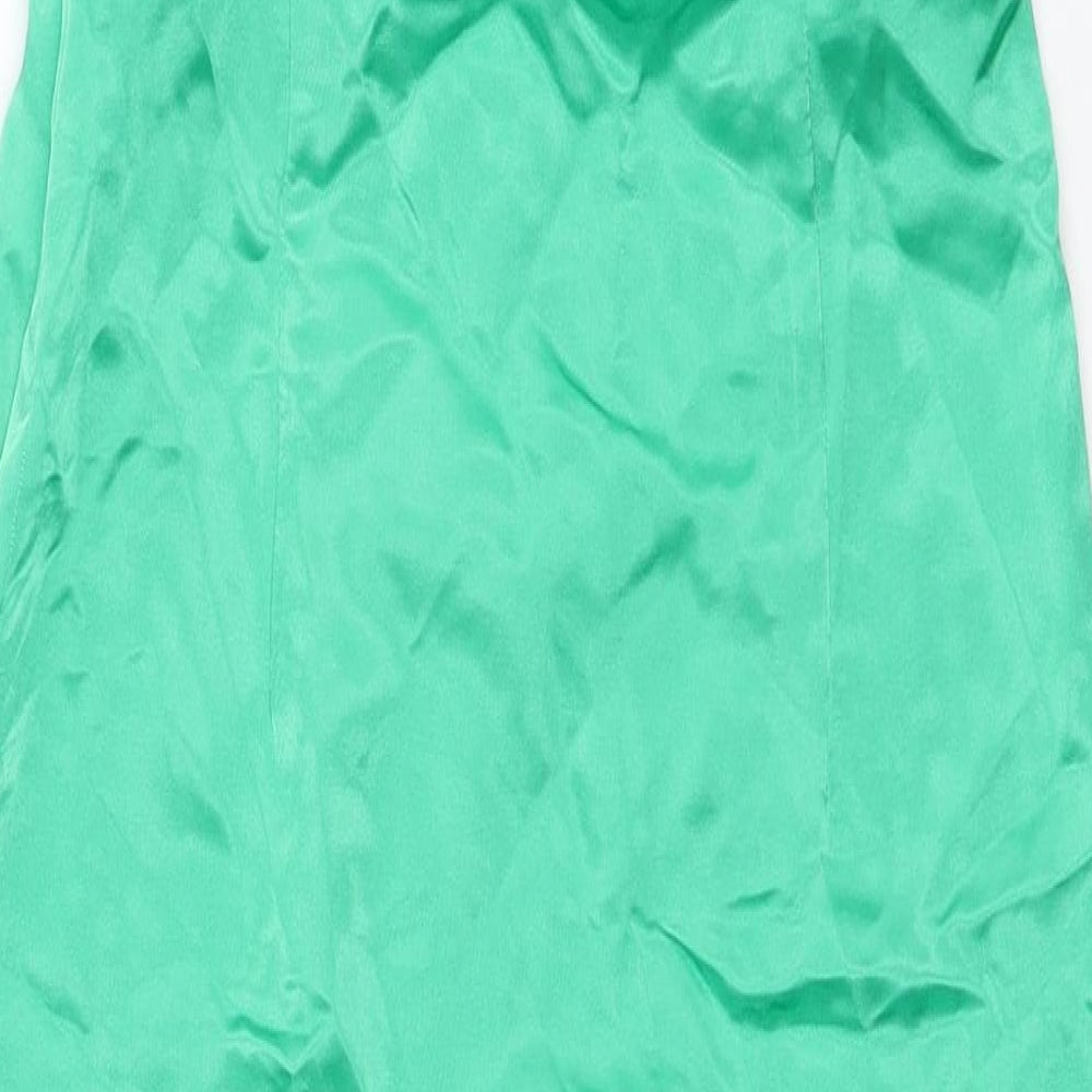 Zara Womens Green Polyester Bodycon Size XS Sweetheart Zip