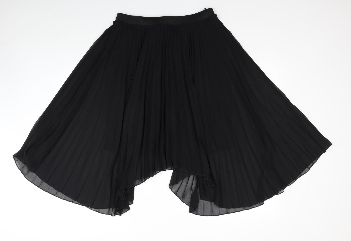 Limited Edition Womens Black Polyester Pleated Skirt Size 14