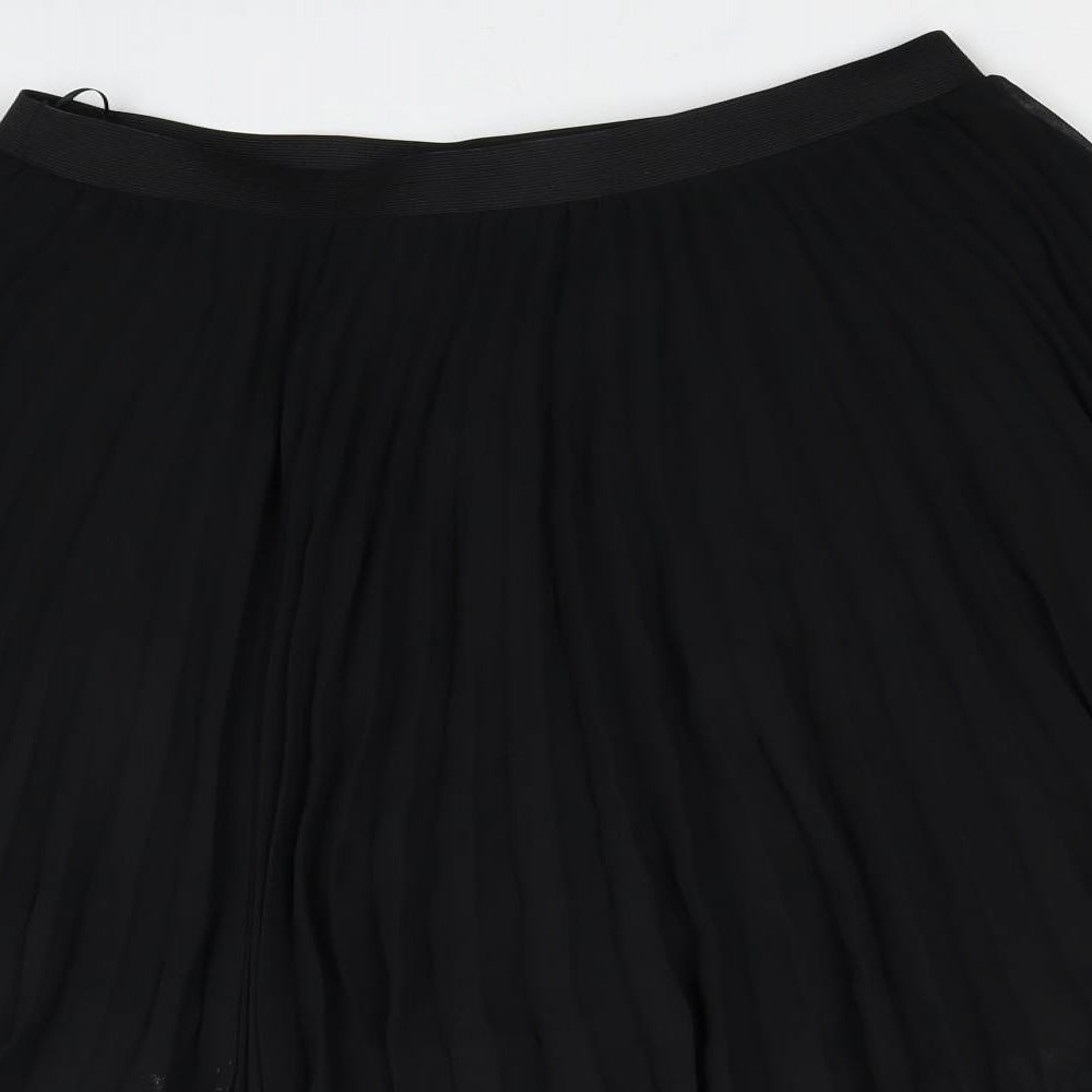 Limited Edition Womens Black Polyester Pleated Skirt Size 14