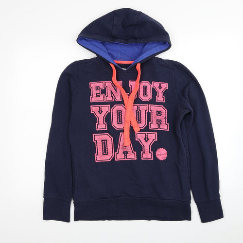 Sublevel Womens Blue Polyester Pullover Hoodie Size M Pullover - Enjoy Your Day