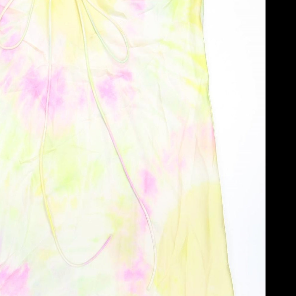 Zara Womens Multicoloured Geometric Polyester Mini Size S Halter