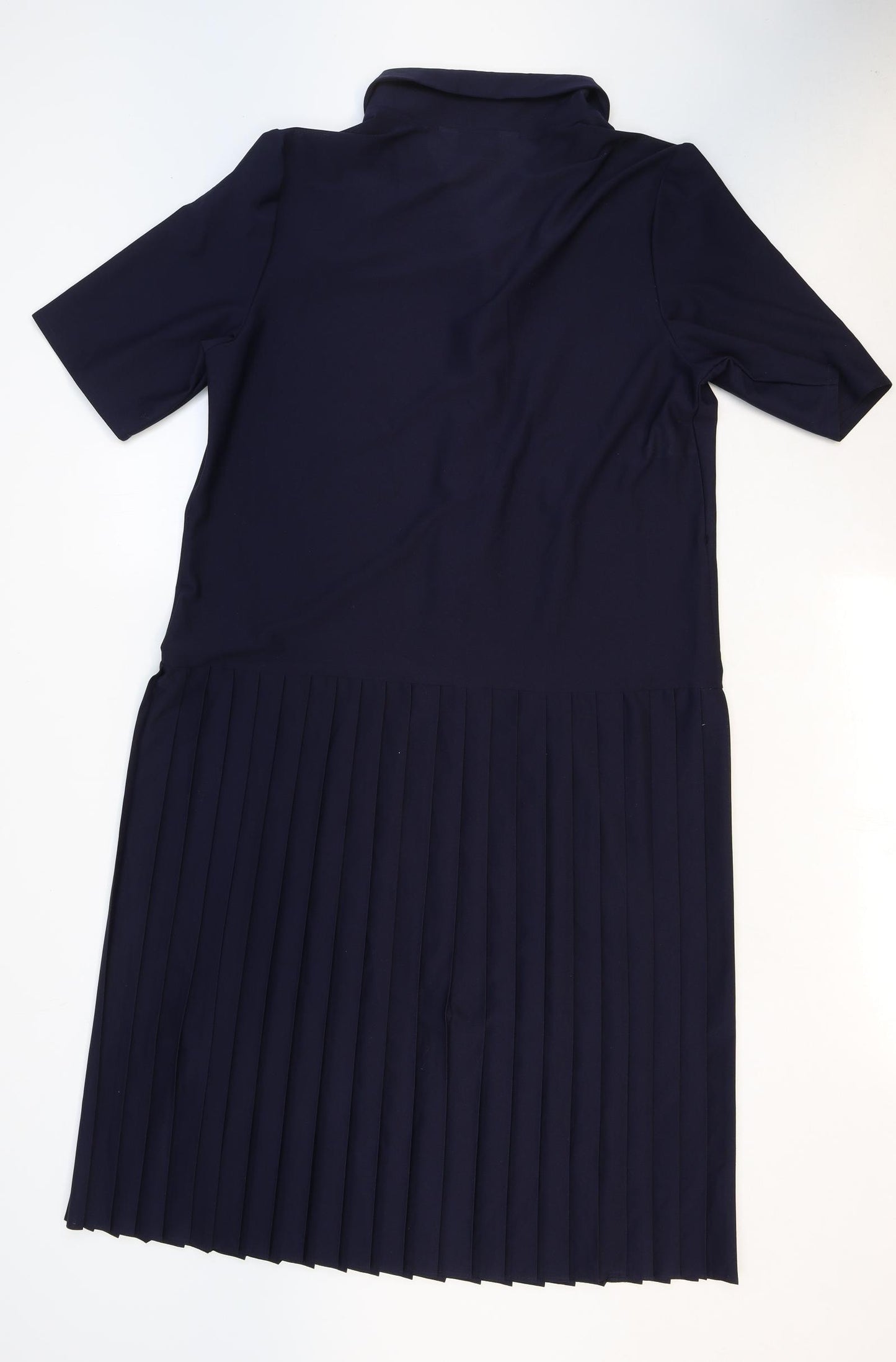 St Michael Womens Blue Polyester Shirt Dress Size 16 Collared Button