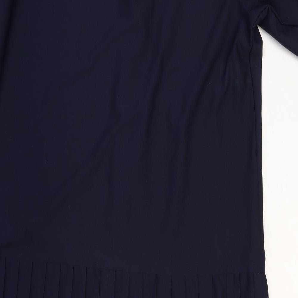 St Michael Womens Blue Polyester Shirt Dress Size 16 Collared Button