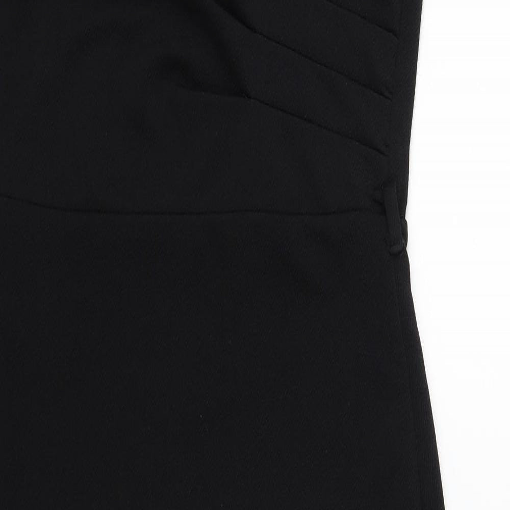 New Look Womens Black Polyester Pencil Dress Size 8 V-Neck Pullover