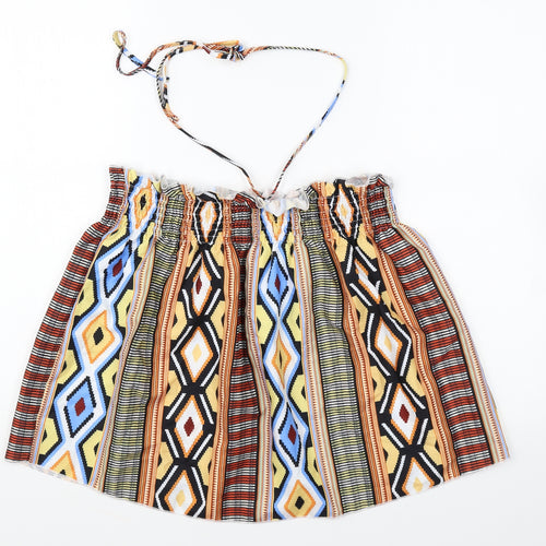 SheIn Womens Multicoloured Geometric Polyester Basic Tank Size S Halter