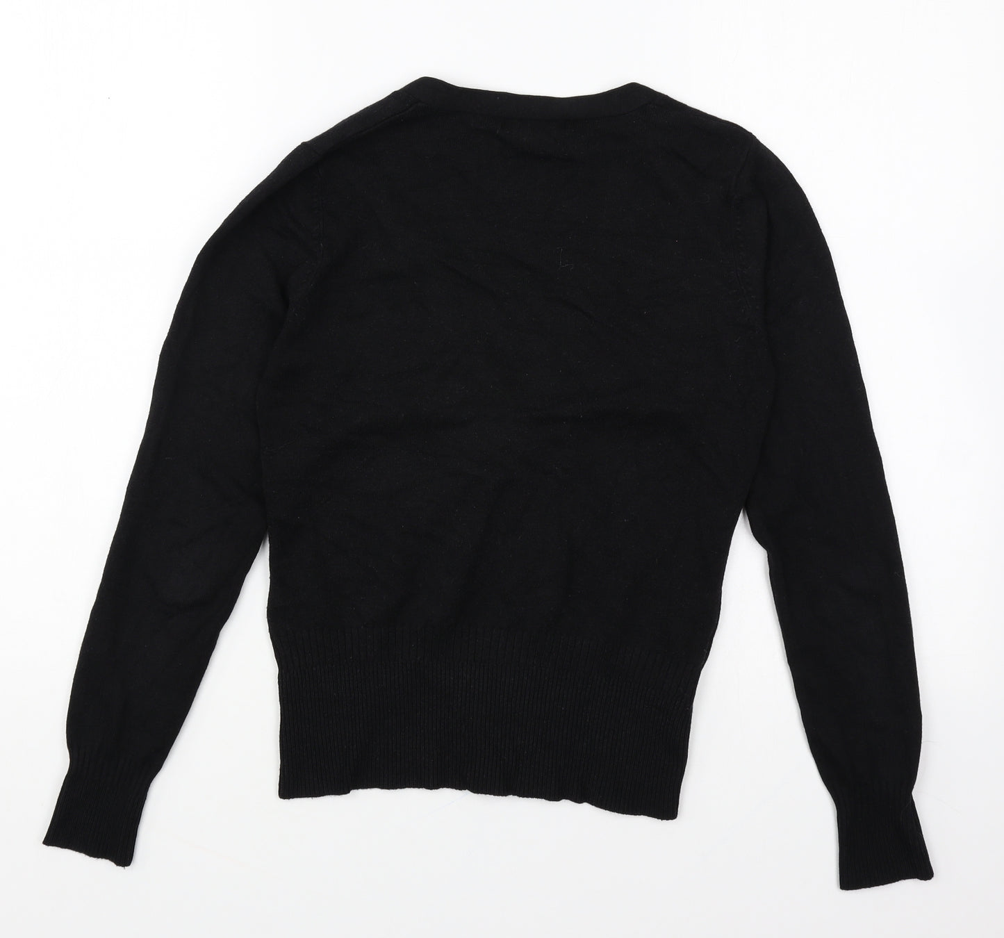 Mango Womens Black V-Neck Viscose Cardigan Jumper Size M