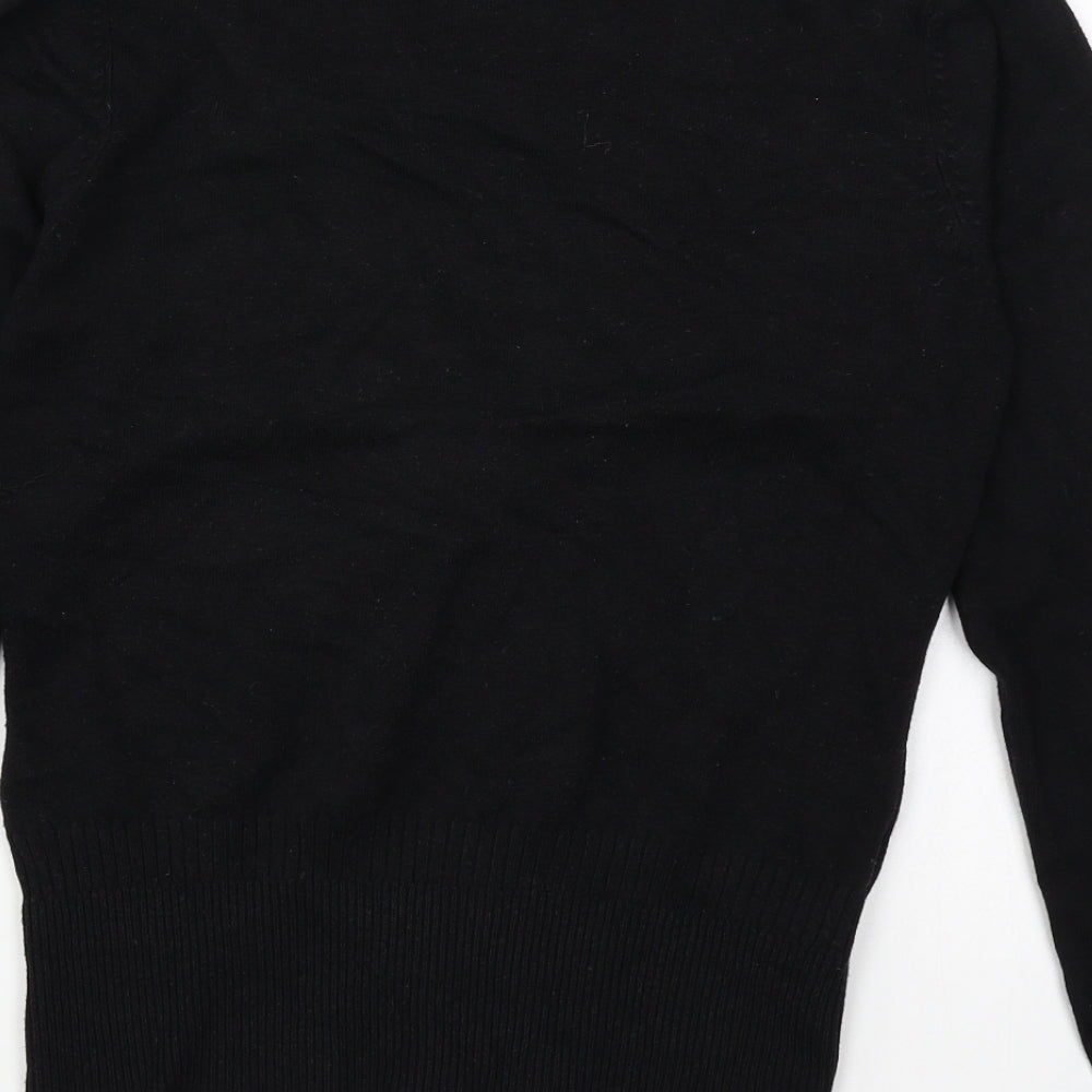 Mango Womens Black V-Neck Viscose Cardigan Jumper Size M