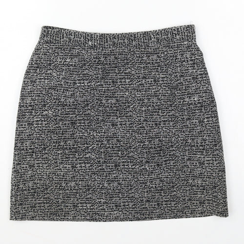 Monki Womens Grey Polyester Mini Skirt Size 8 Zip