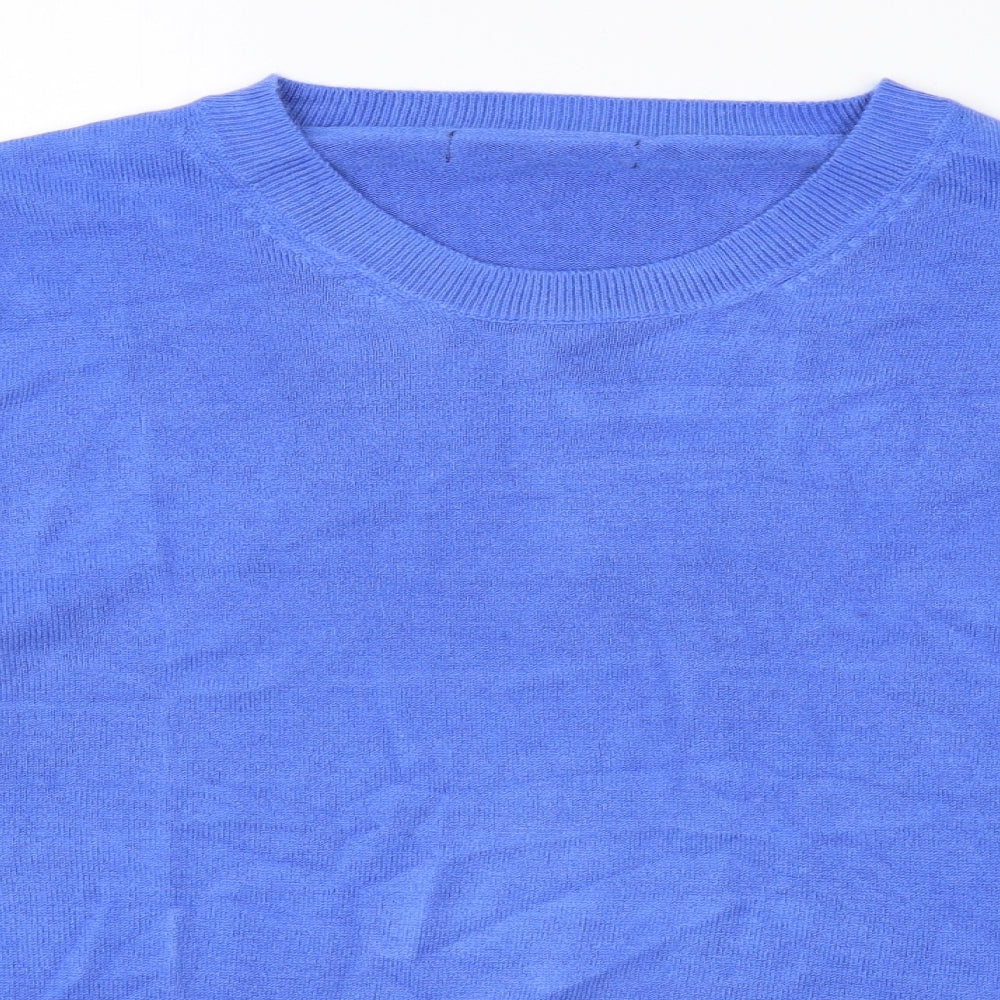 Marks and Spencer Womens Blue Round Neck Acrylic Pullover Jumper Size 16