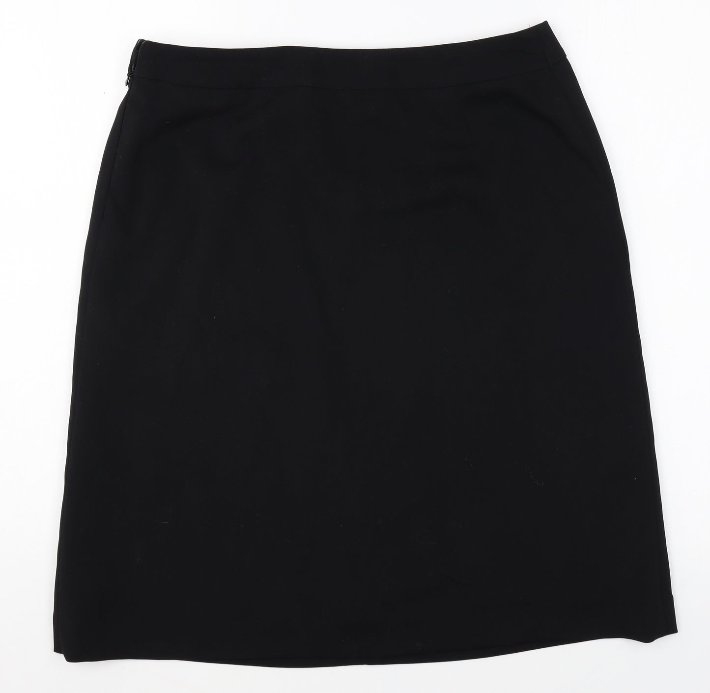 Debenhams Womens Black Polyester A-Line Skirt Size 12 Zip