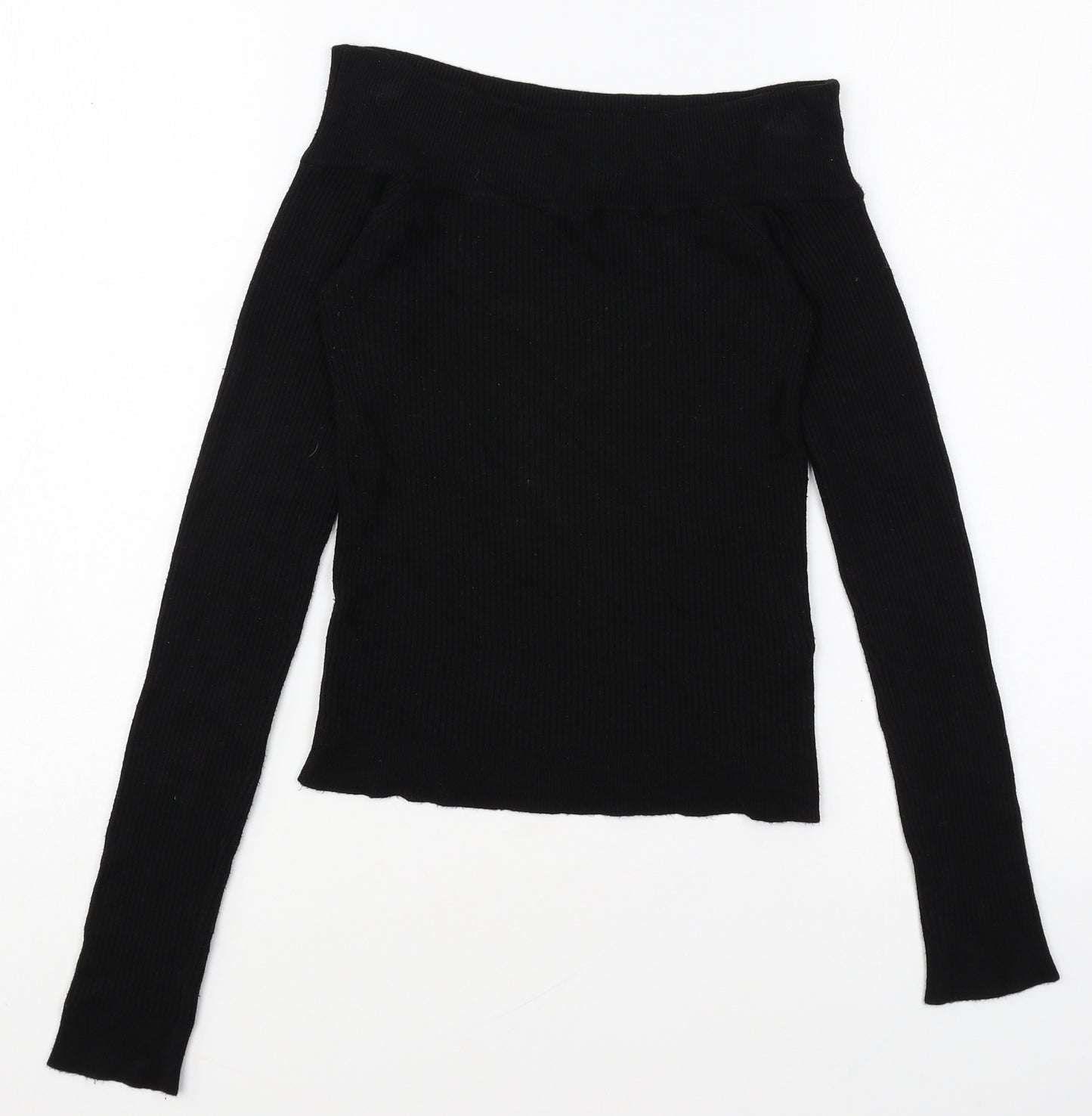 Miss Selfridge Womens Black Roll Neck Viscose Pullover Jumper Size 10