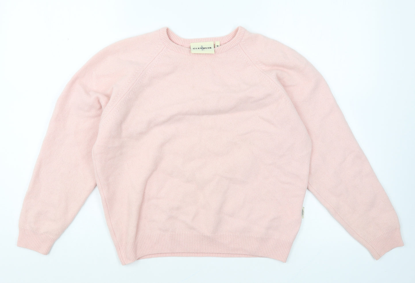 Glenmuir Womens Pink Round Neck Wool Pullover Jumper Size M