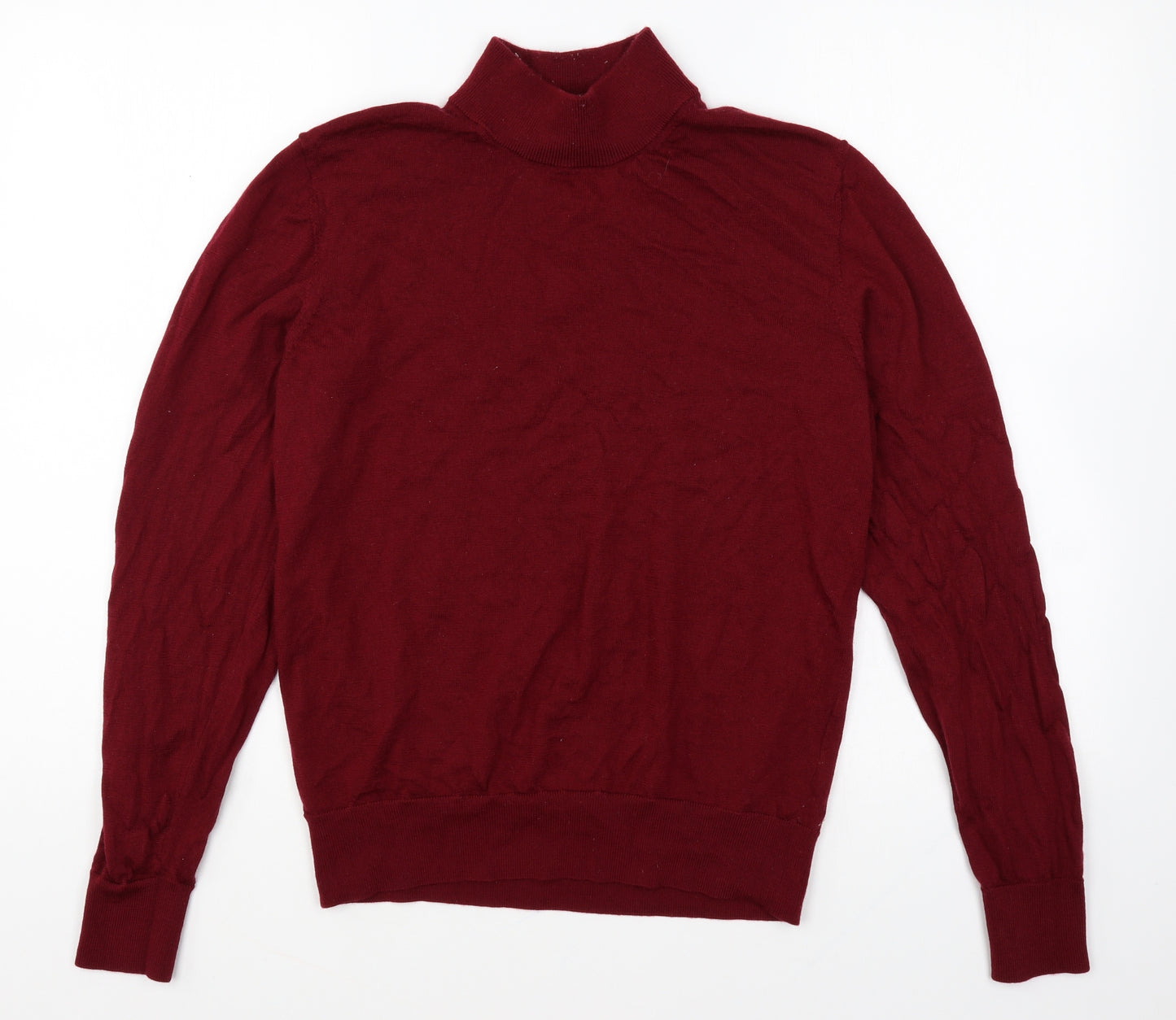 Uniqlo Womens Red Roll Neck Acrylic Pullover Jumper Size S
